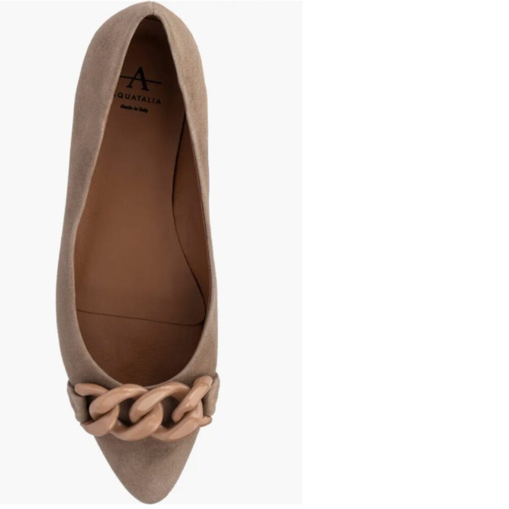 NEW Aquatalia Palina Weatherproof Ballerina Flat Leather Suede - Picture 2 of 7